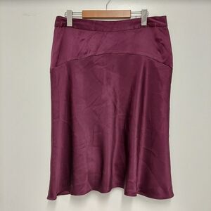 Banana Republic Rich Plum A-Line 100% Silk Skirt
